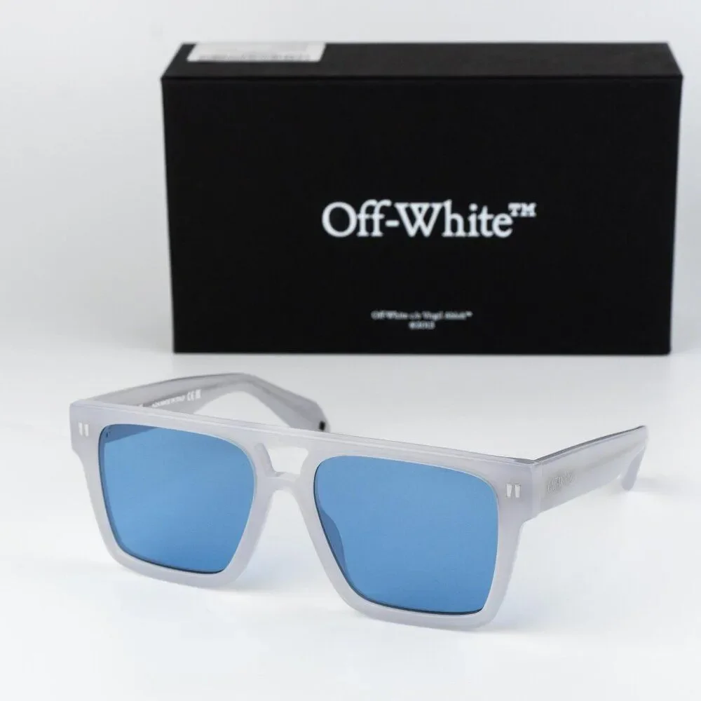 Off-White SPRINGFIELD Men Sunglasses Grey Blue Square OERI133 0945 NEW AUTHENTIC